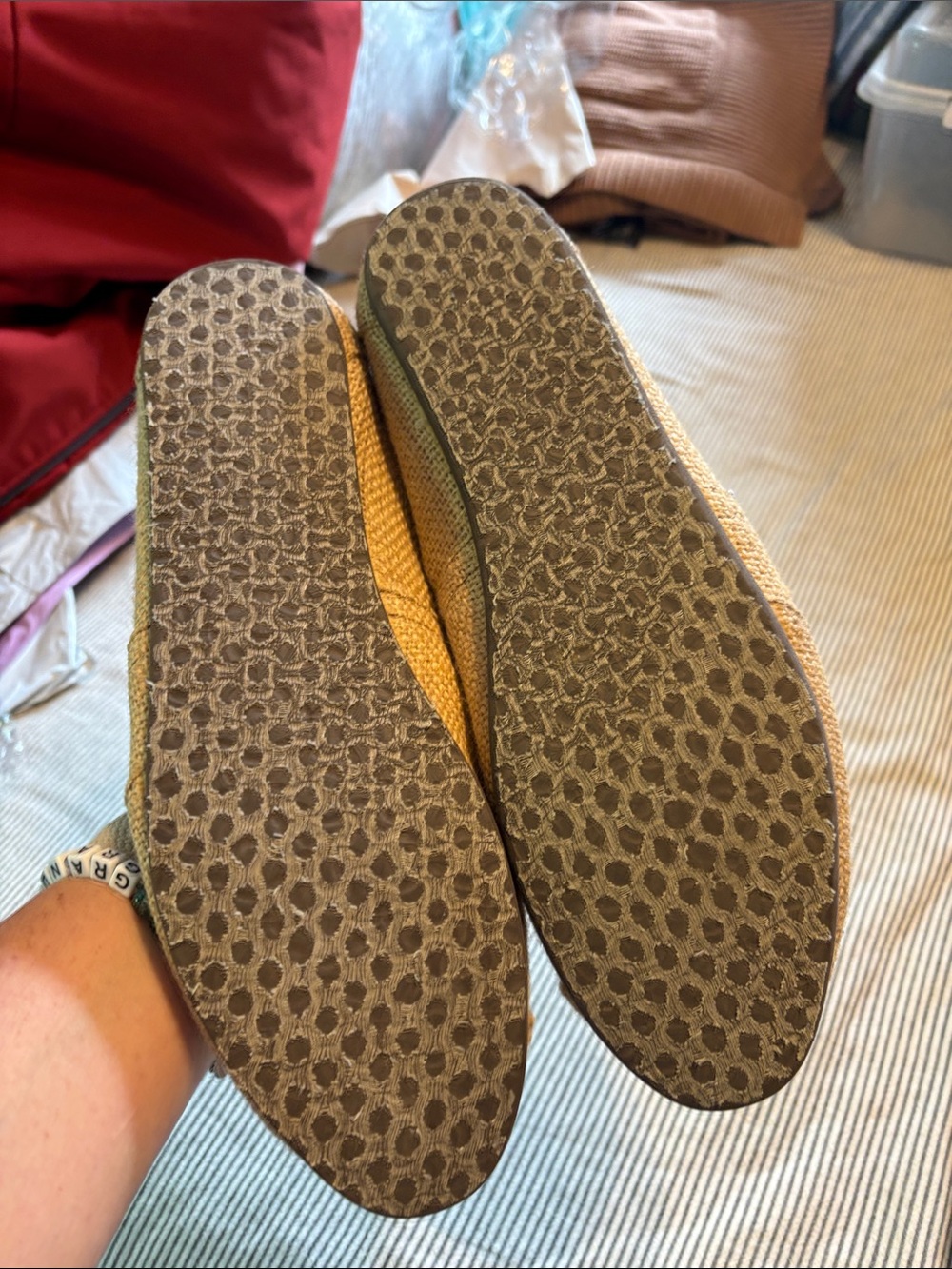 TOMS Slip-On Flats in Tan and Multicolor Tweed - Picture 3 of 7